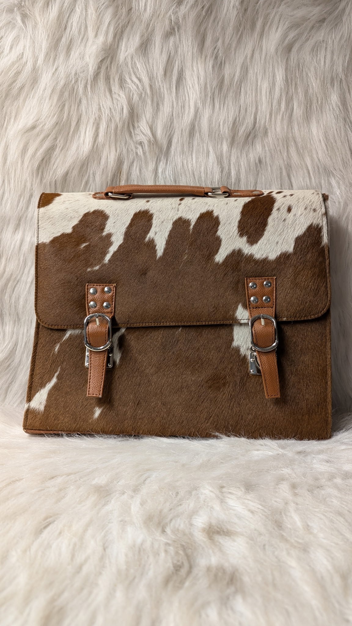 Brown Cowhide Briefcase