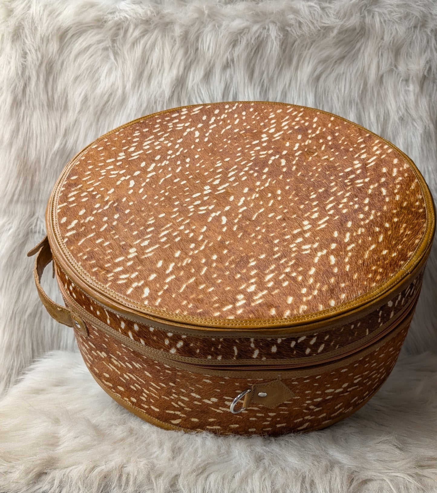 Brown Spotted Cowhide Hat/Rope/Pictures/Other Storage Case